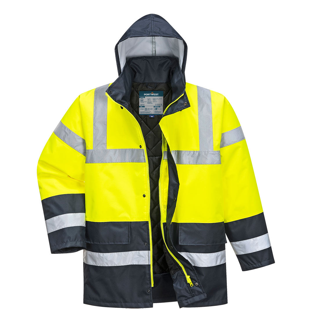 ES1 Essential chaqueta de tráfico de invierno de contraste de alta visibilidad Amarillo/Azul marino - Portwest ES466