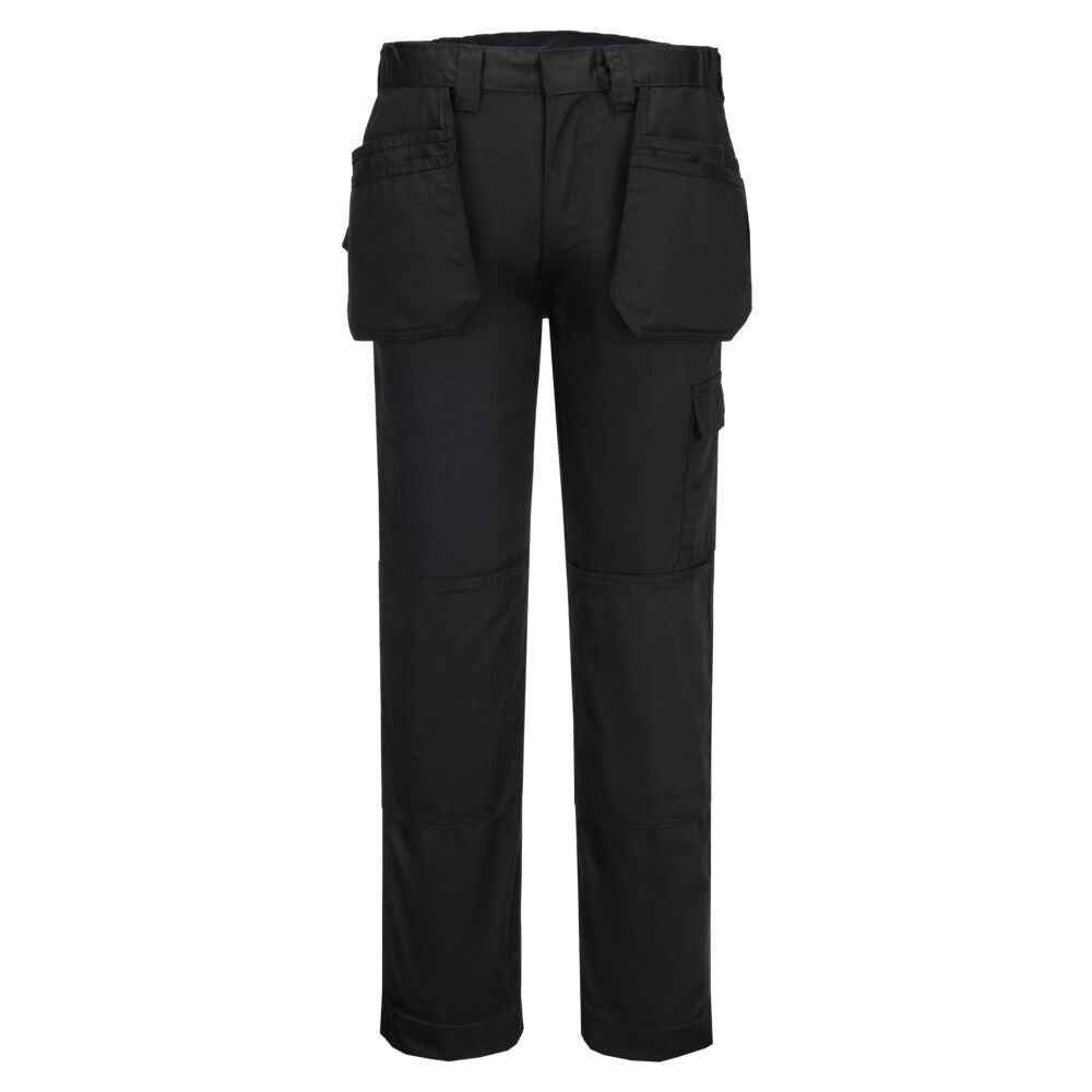 ES1 Essential pantalón con bolsillos holster Negro Bajos - Portwest ES720