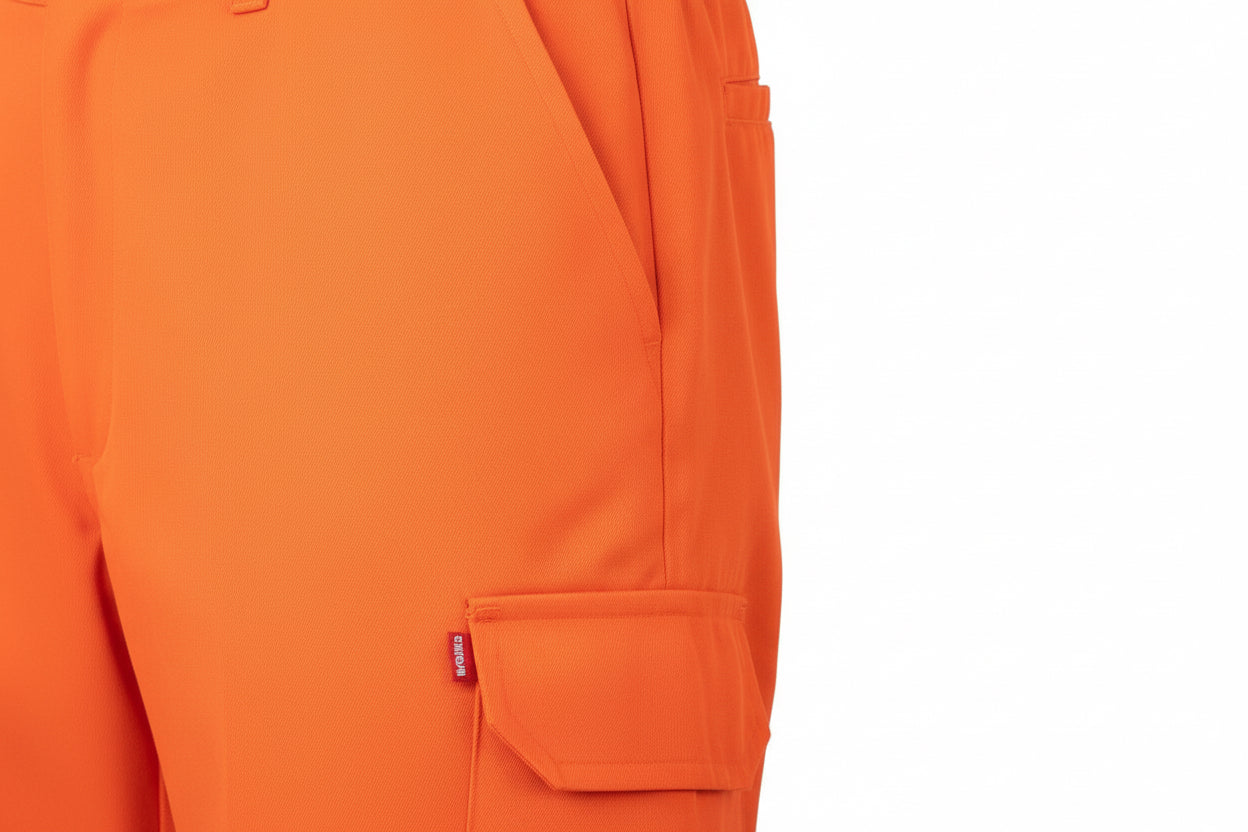 Pantalón forrado de alta visibilidad Velilla F160, naranja flúor, detalle - Vetonek
