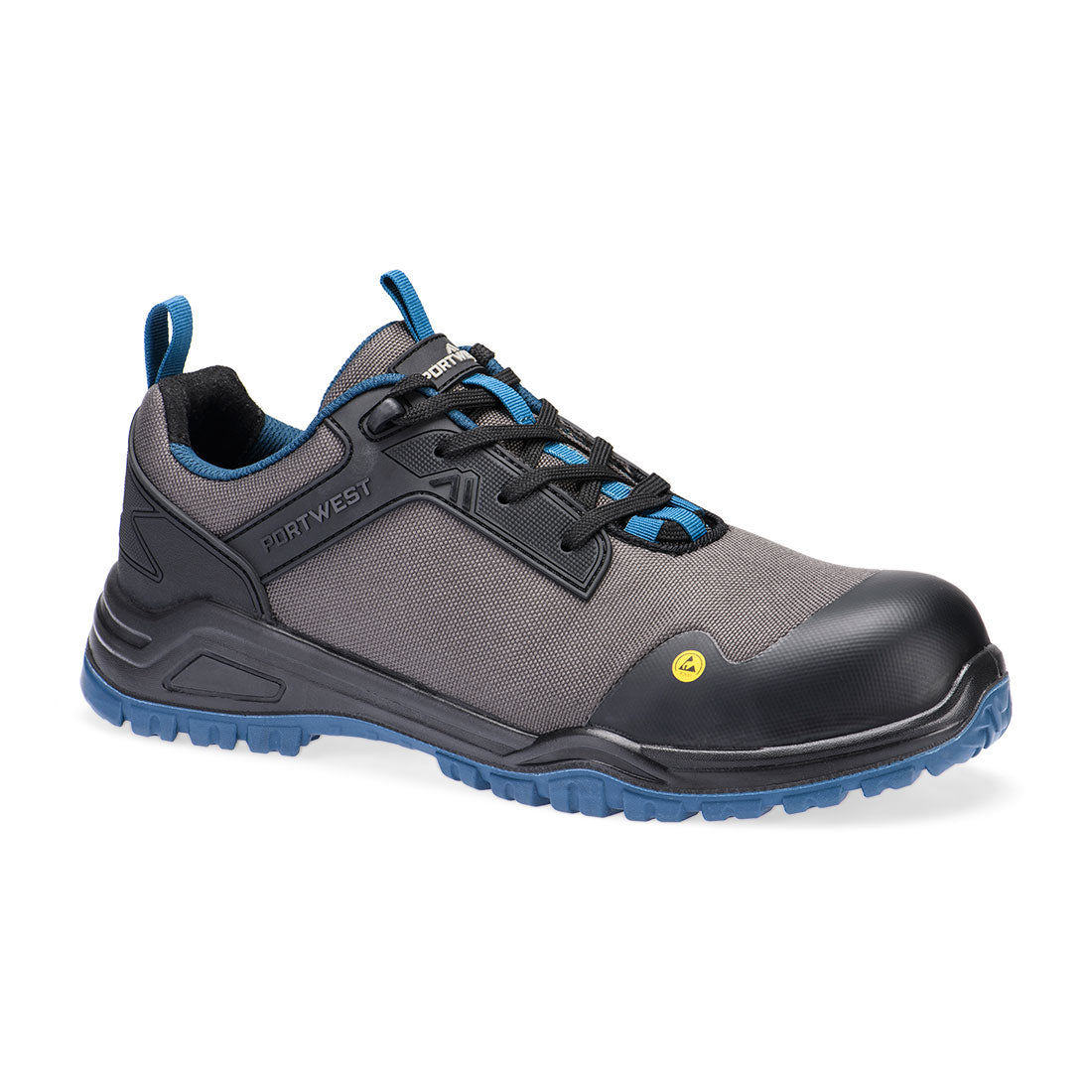 Zapatos bajos de malla compuesta S3S ESD SR FO Negro/Verde azulado - Portwest FE11