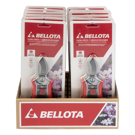 Detalle del cabezal de acero inoxidable de la tijera Bellota 3405