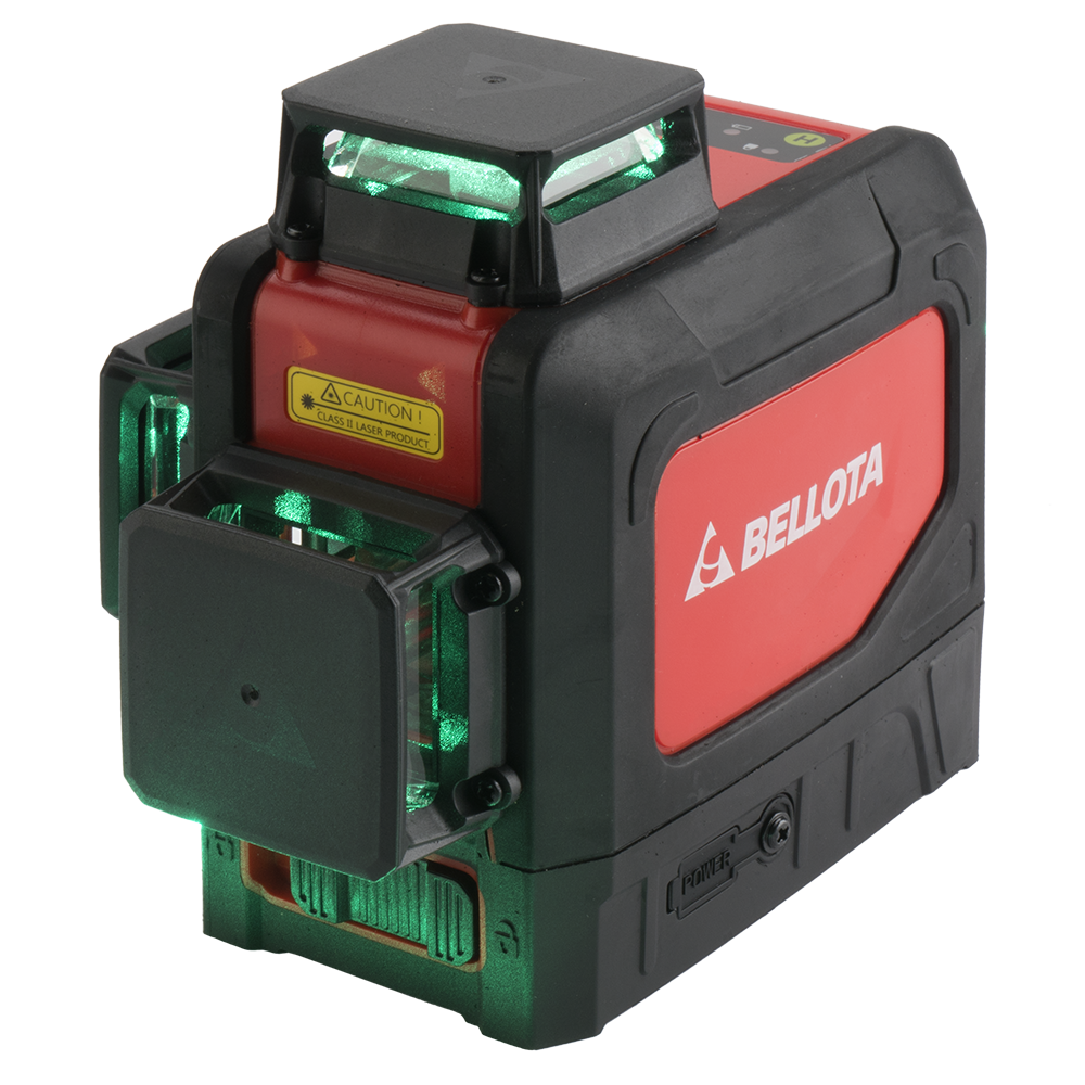 Nivel láser 3x360 Bellota BePower NIV360 con láser verde
