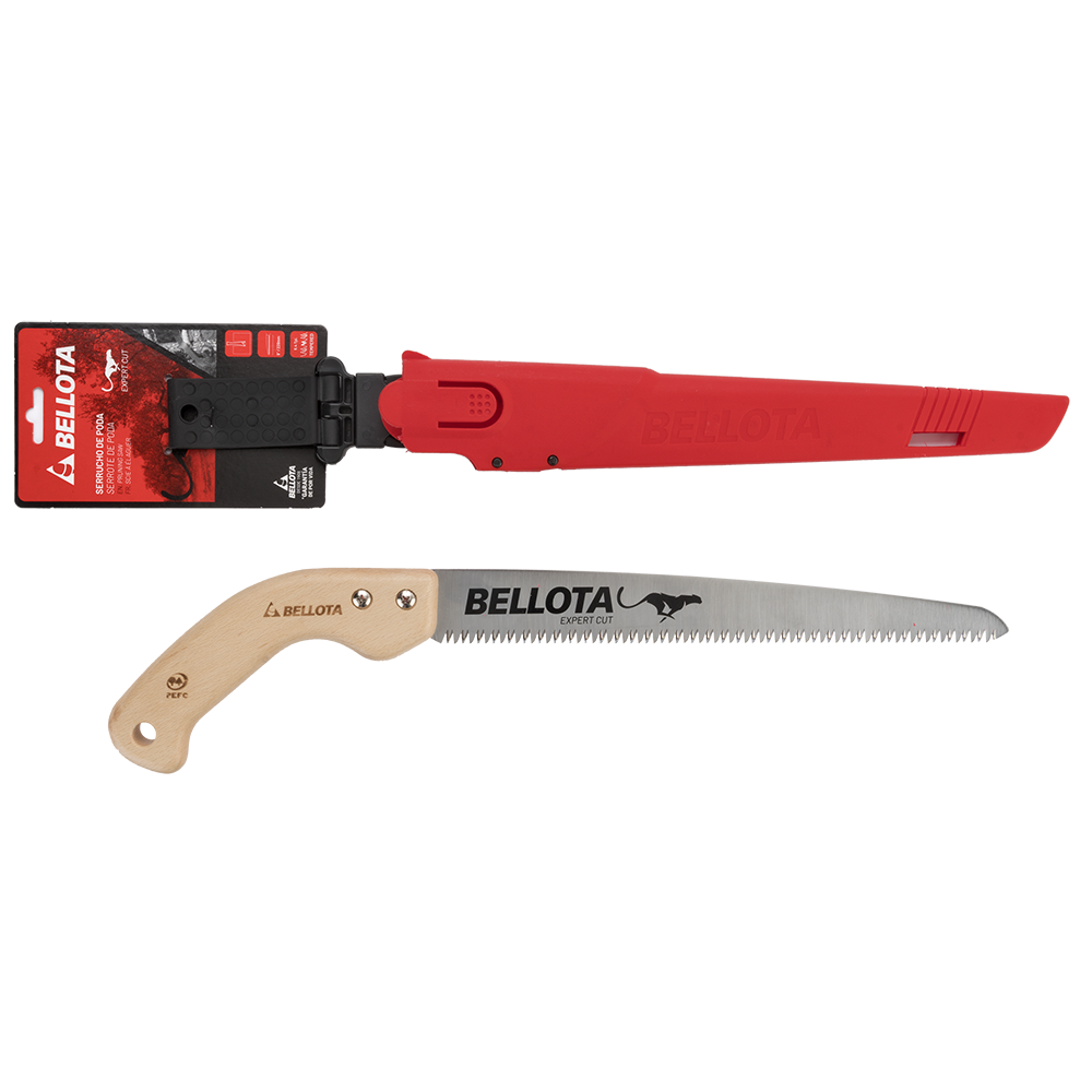 Serrucho de poda Bellota 45RMR12 de 12 pulgadas con mango de madera recto