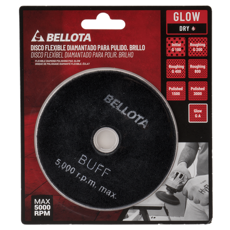 Disco de abrillantado Bellota DFDIAMA en uso