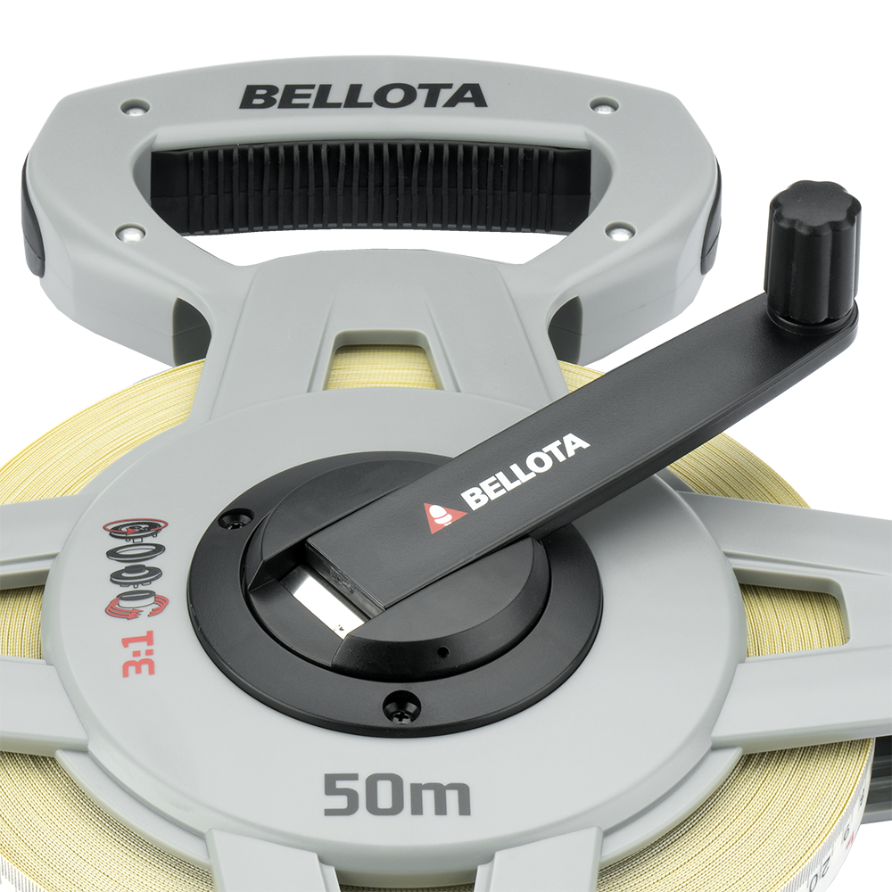 Cinta métrica Bellota 50022, detalle de la cinta de fibra de vidrio