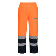 Pantalones Bizflame Rain+ Hi-Vis Multi-Norm Contrast FR Winter Naranja/Azul marino - Portwest FR434