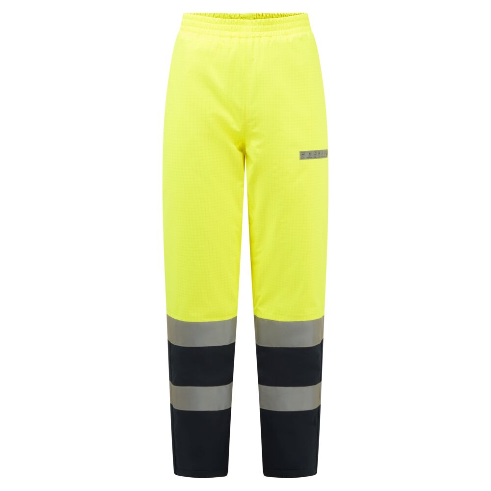 Pantalones Bizflame Rain+ Hi-Vis Multi-Norm Contrast FR Winter Amarillo/Azul marino - Portwest FR434