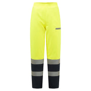 Pantalones Bizflame Rain+ Hi-Vis Multi-Norm Contrast FR Winter Amarillo/Azul marino - Portwest FR434