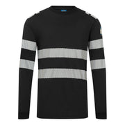 Camiseta de manga larga PW3 Modaflame Knit FR Negro - Portwest FR732