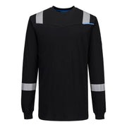 WX3 Modaflame camiseta de punto ignífuga de manga larga Negro - Portwest FR751