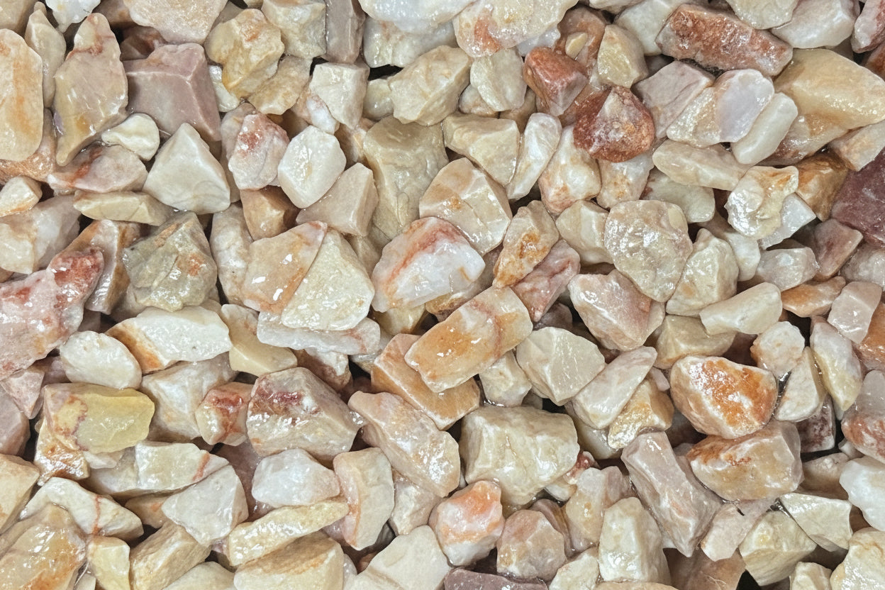 Grava rosa valencia con resina pavimento