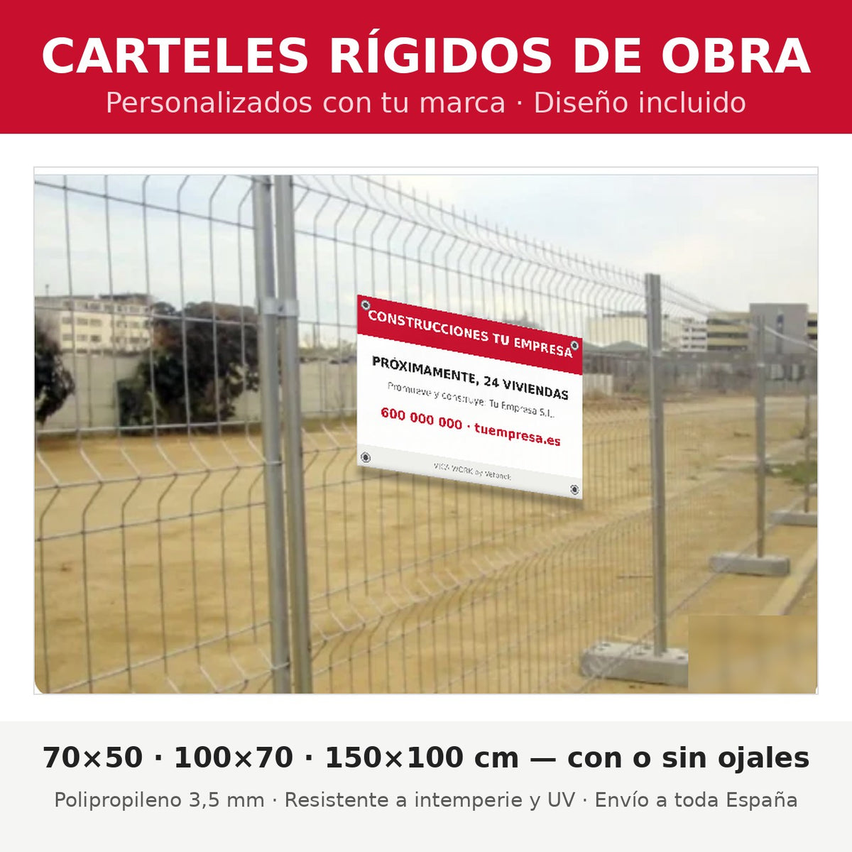 Cartelli Rigidi da Cantiere Personalizzati | Polipropilene 3,5 mm con grafica inclusa