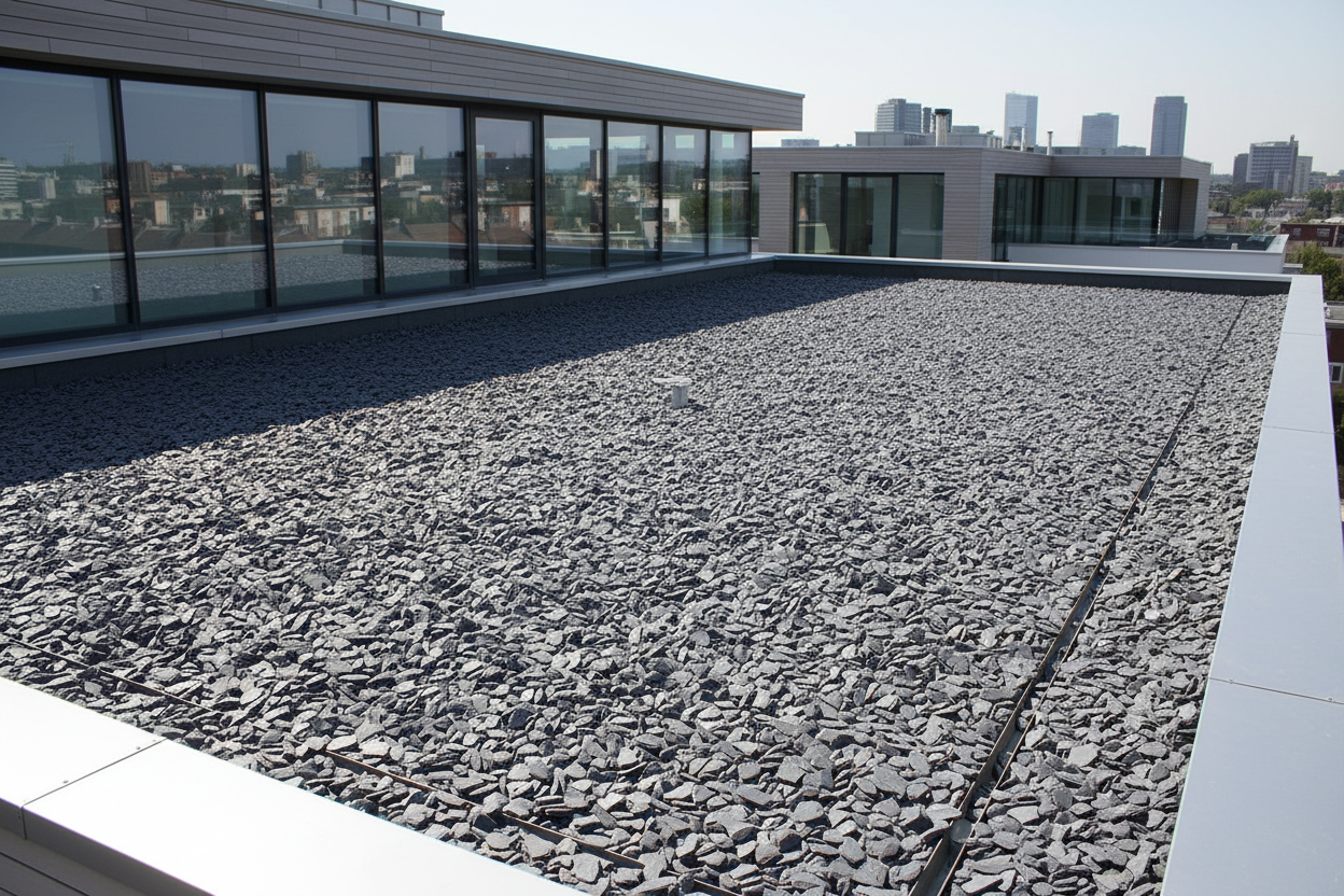 Gravilla de Pizarra para tejado tipo cubierta plana - Vetonek