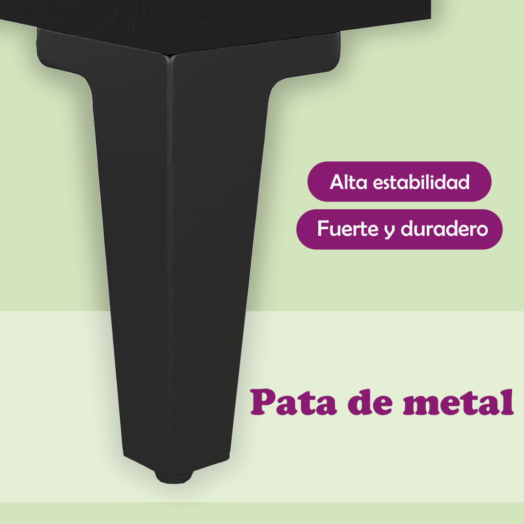 Mesitas noche con patas metal 2 uds negro 40x35x69 cm vidaXL