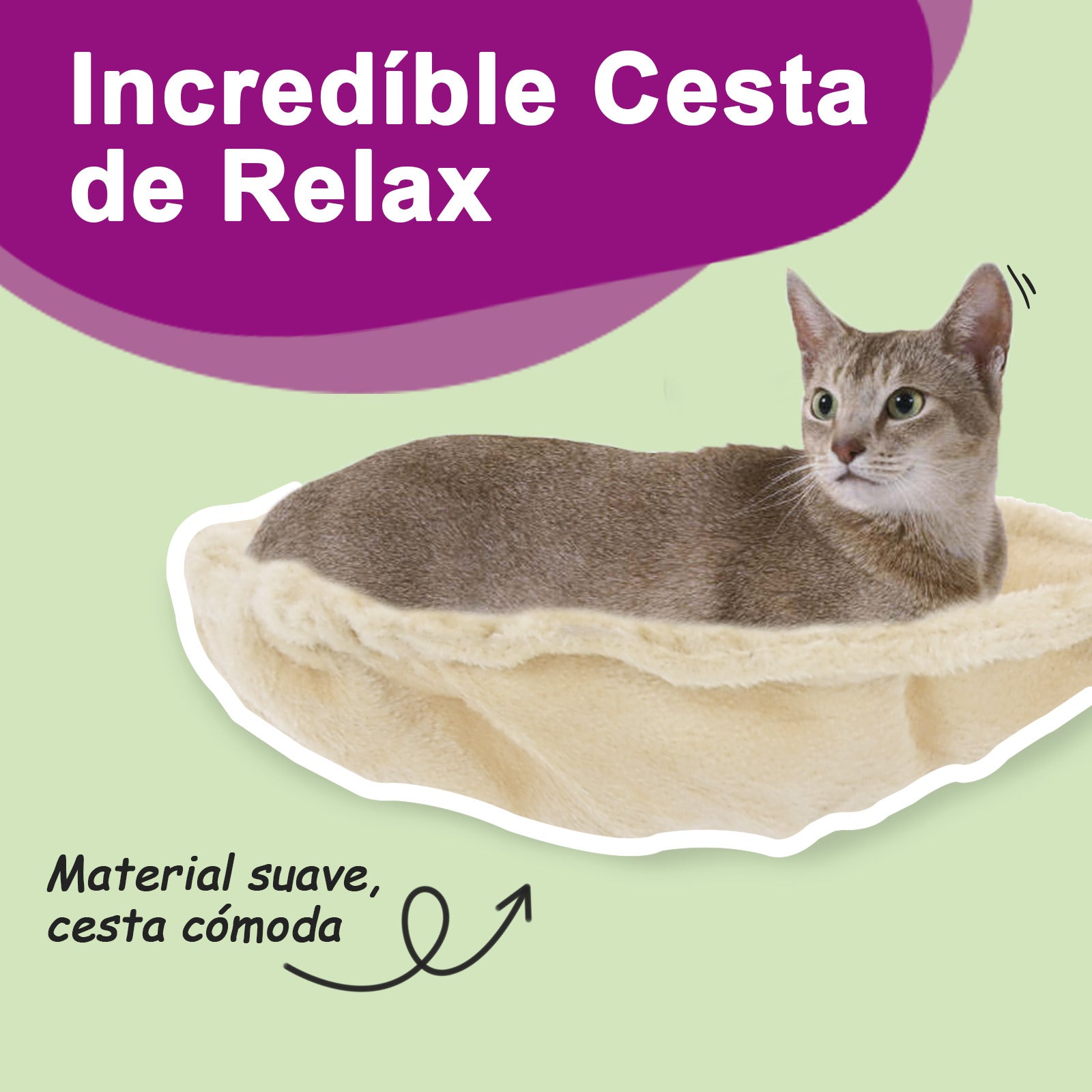 Rascador para gatos con postes de sisal crema 147 cm vidaXL