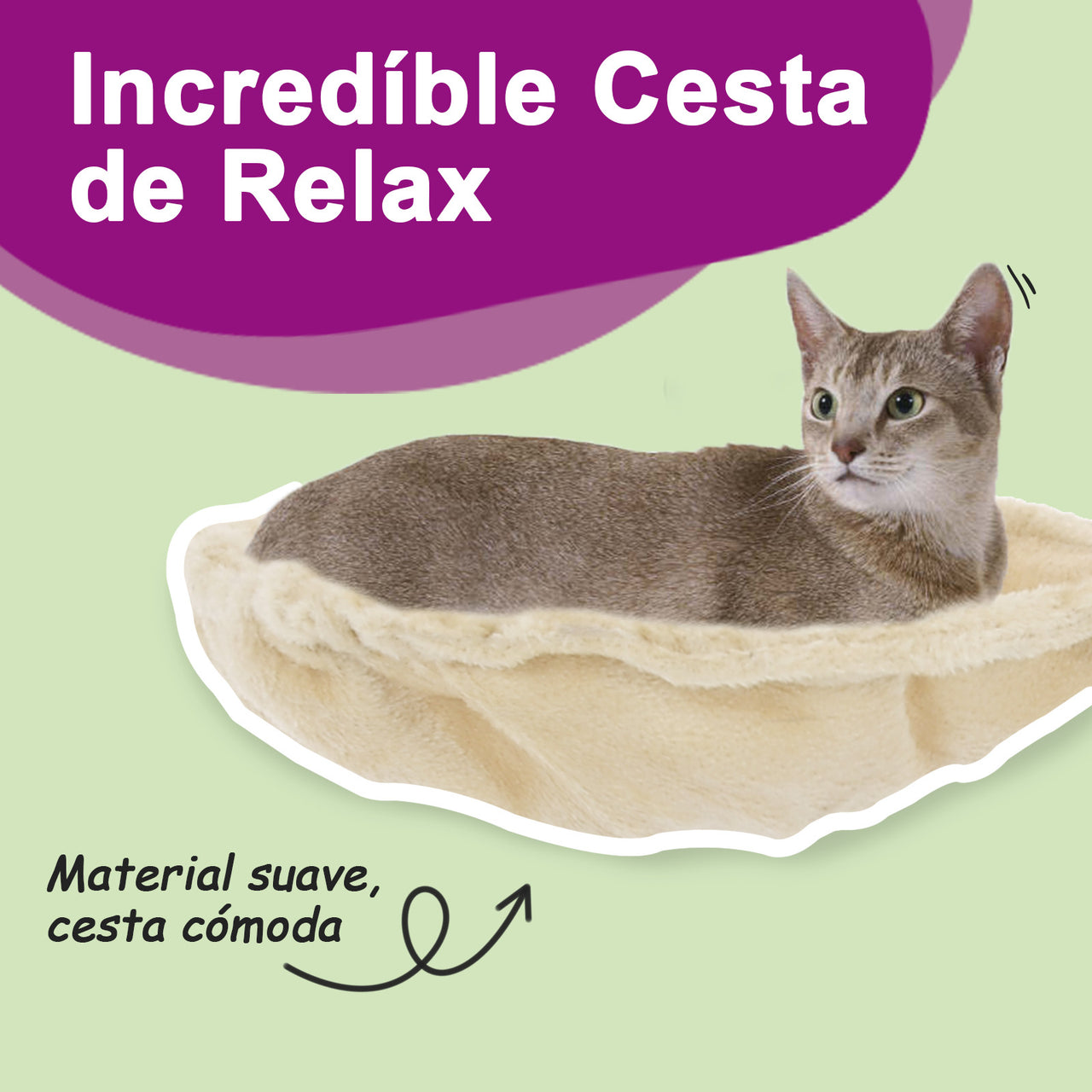 Rascador para gatos con postes de sisal color crema 104 cm - Vetonek