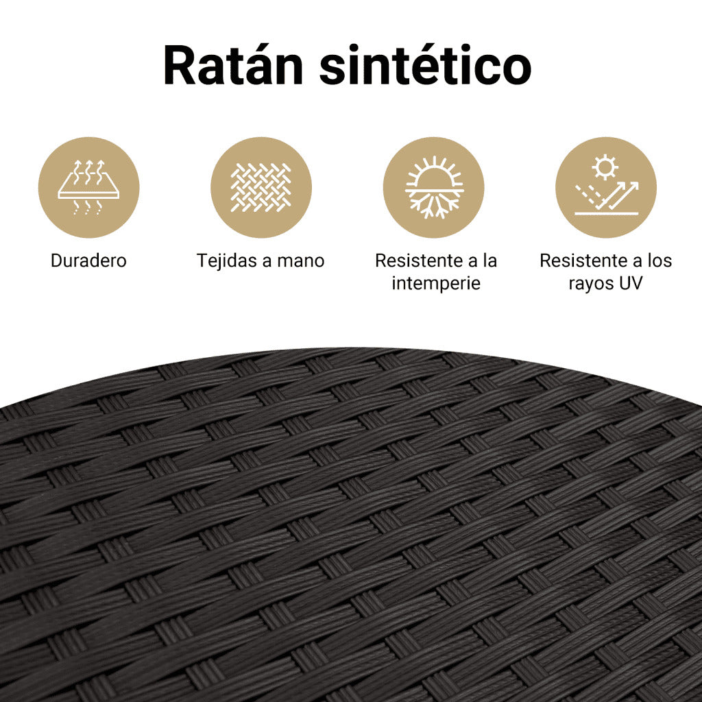 Set de sofás de jardín 10 pzas cojines ratán sintético negro - Vetonek