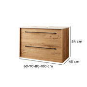 BATHME LENNOX Mueble de Baño con Lavabo de Encimera Roble Ostippo - Vetonek