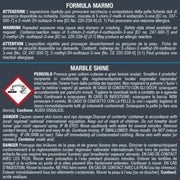 "Advertencias de seguridad del Marble Restorer Kit de FILA. Precauciones contra la exposición repetida que puede causar sequedad o agrietamiento en la piel, y riesgo de graves quemaduras oculares. Incluye detalles sobre los componentes químicos, como la mezcla de isothiazolonas, y las medidas a tomar en caso de contacto o ingestión."