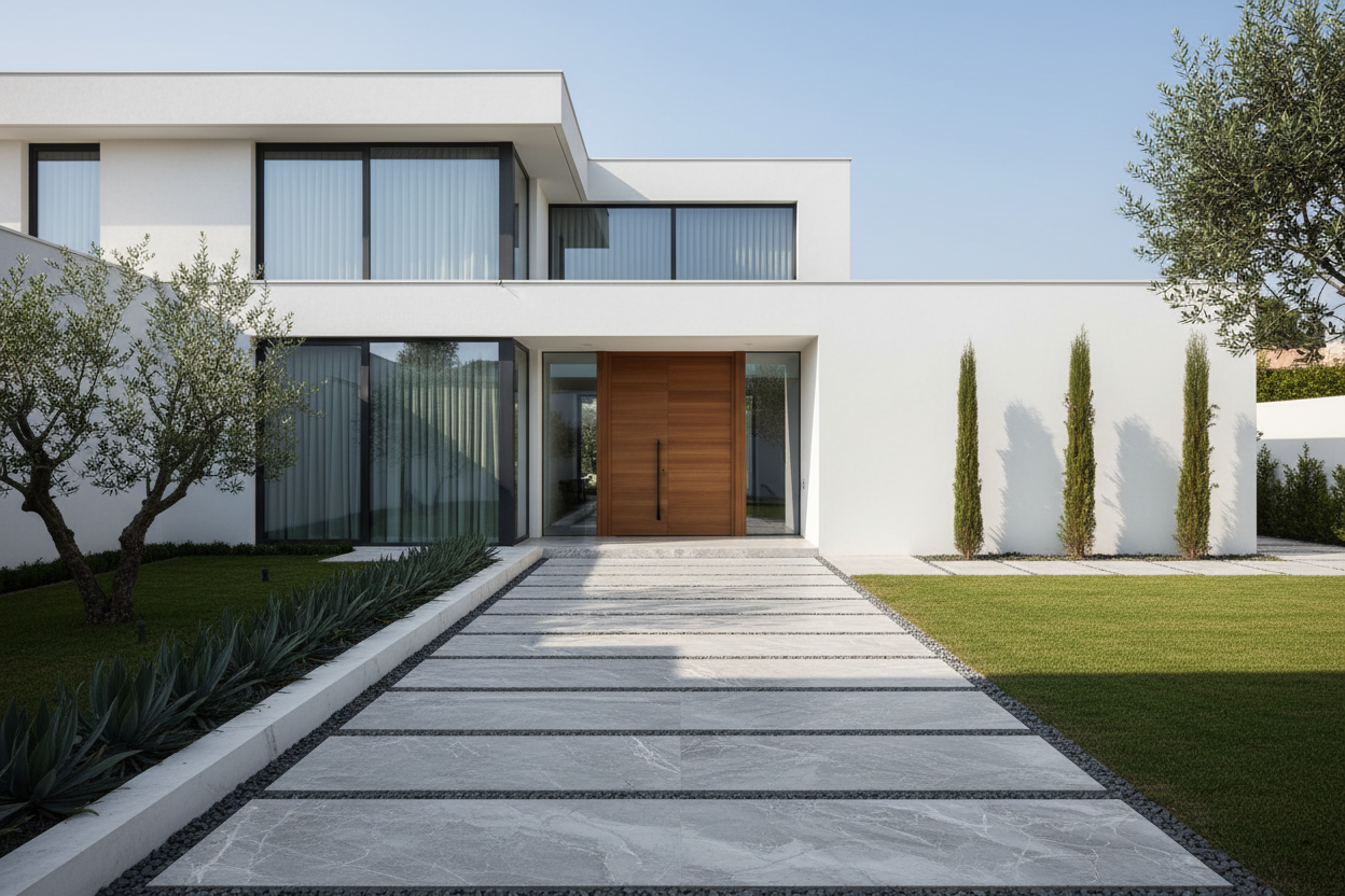 Losa porcelanica efecto mármol gris - Vetonek