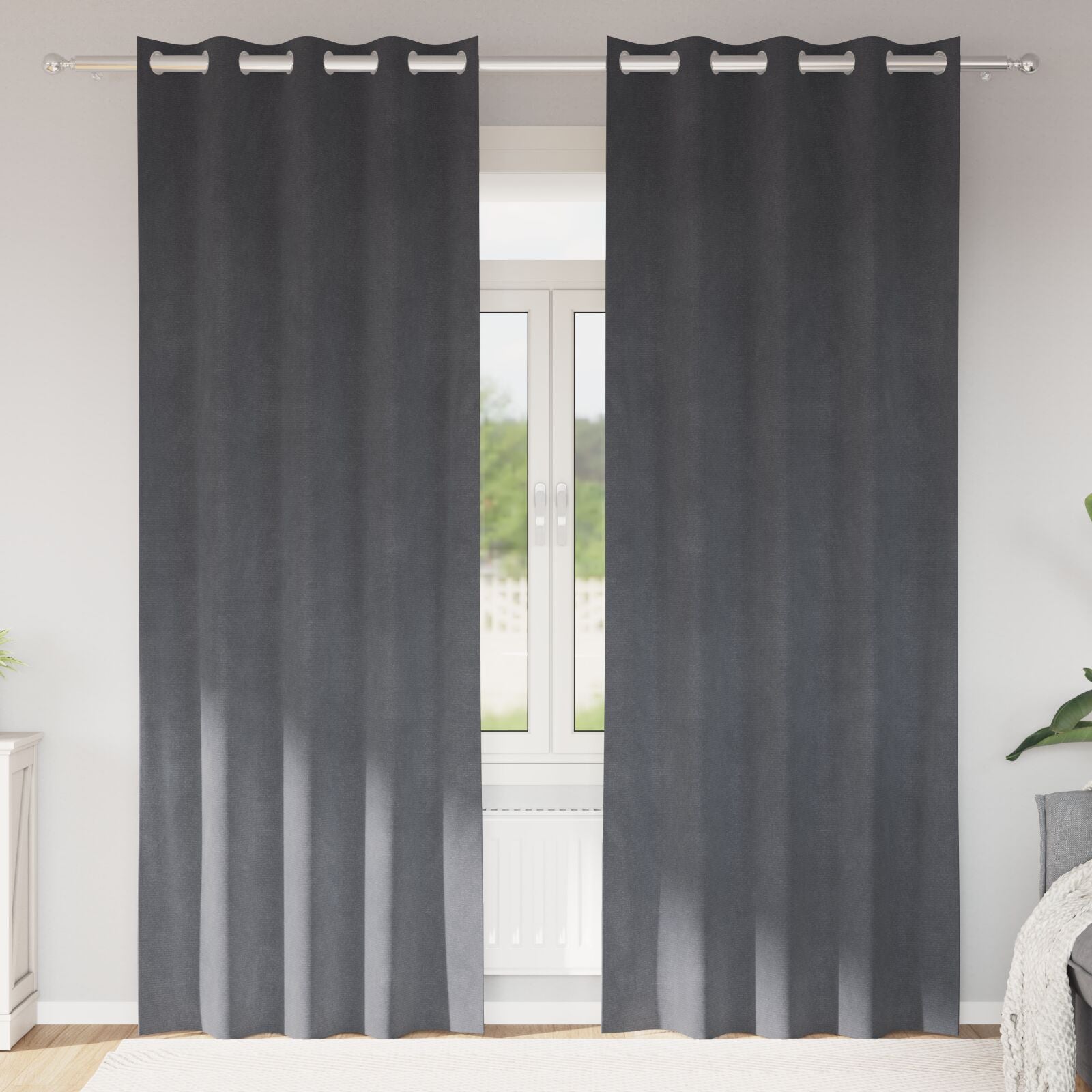 Blackout Curtains with Eyelets 2 pcs of Light Gray Velvet V3761 Vetonek