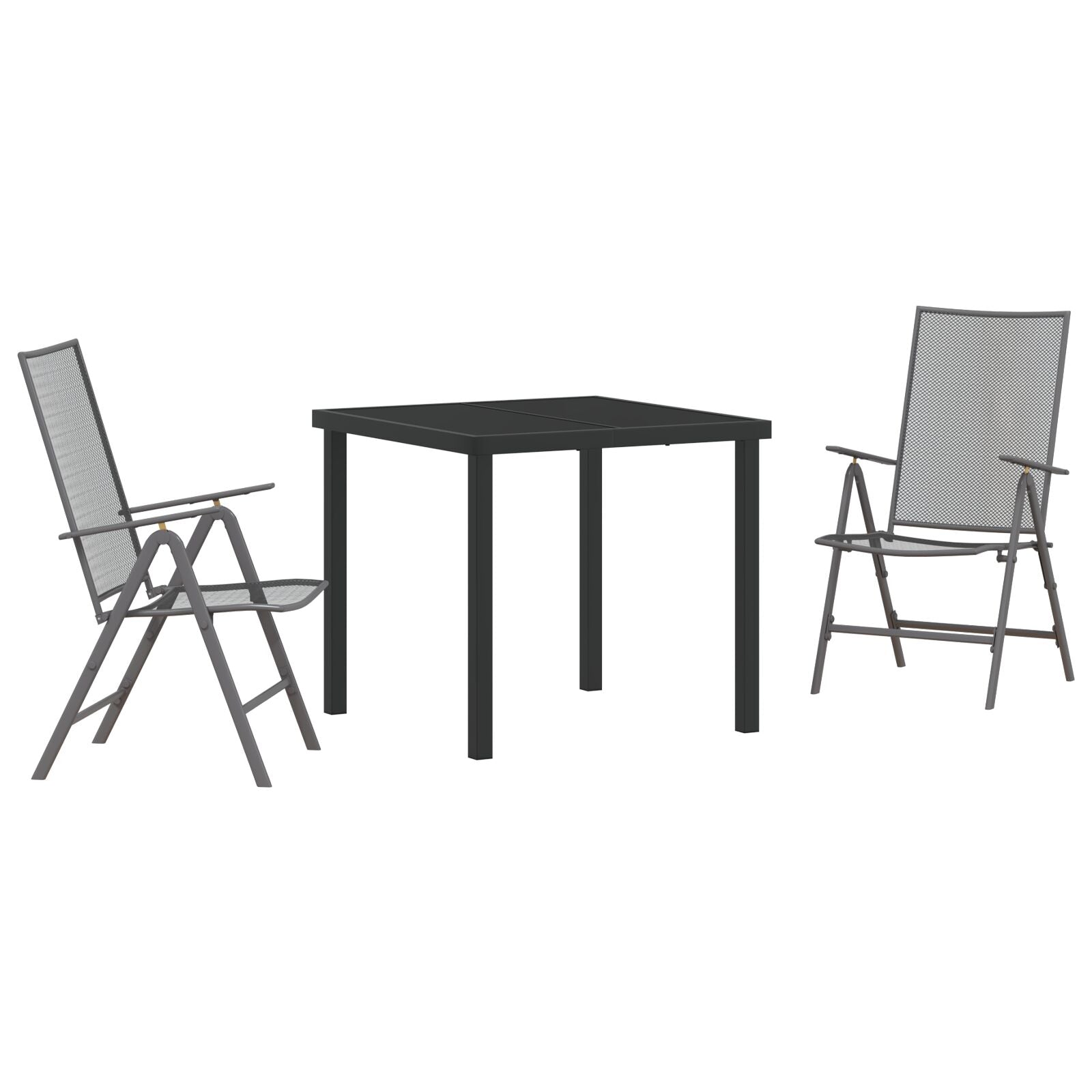 Conjunto de Comedor de Jardín de 3 Piezas  Acero Antracita V2165 Vetonek