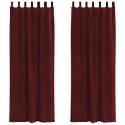 Blackout Curtains with Suspension Ties 2 pcs Wine Red Velvet V4034 Vetonek