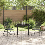Conjunto de Comedor de Jardín  de 3 Piezas Negro Rattan de PVC V0970 Vetonek