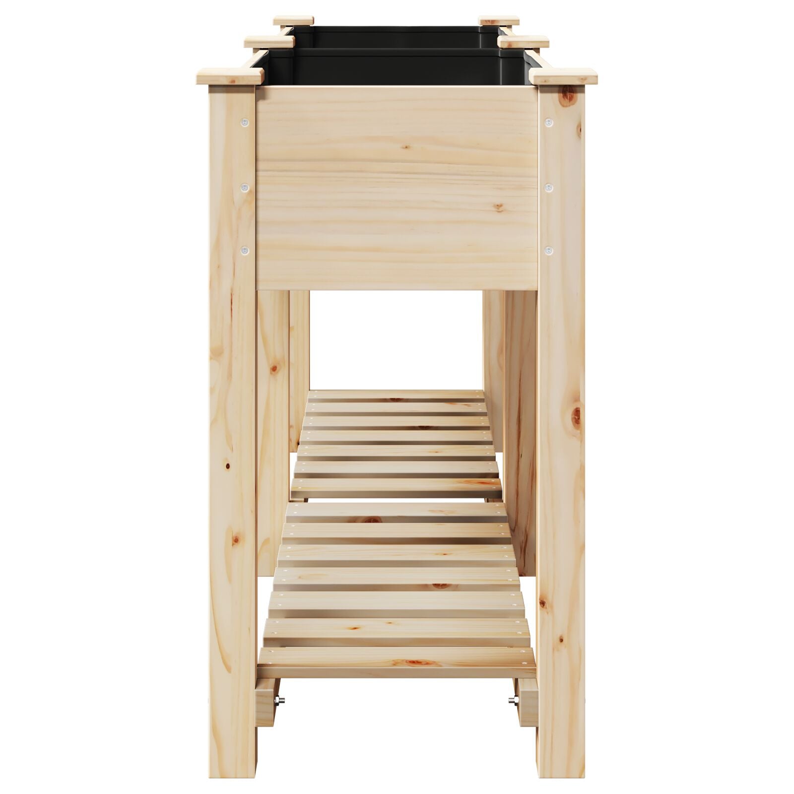 Macetero de jardín con estante 161x43x76 cm de madera maciza de abeto V0562 Vetonek