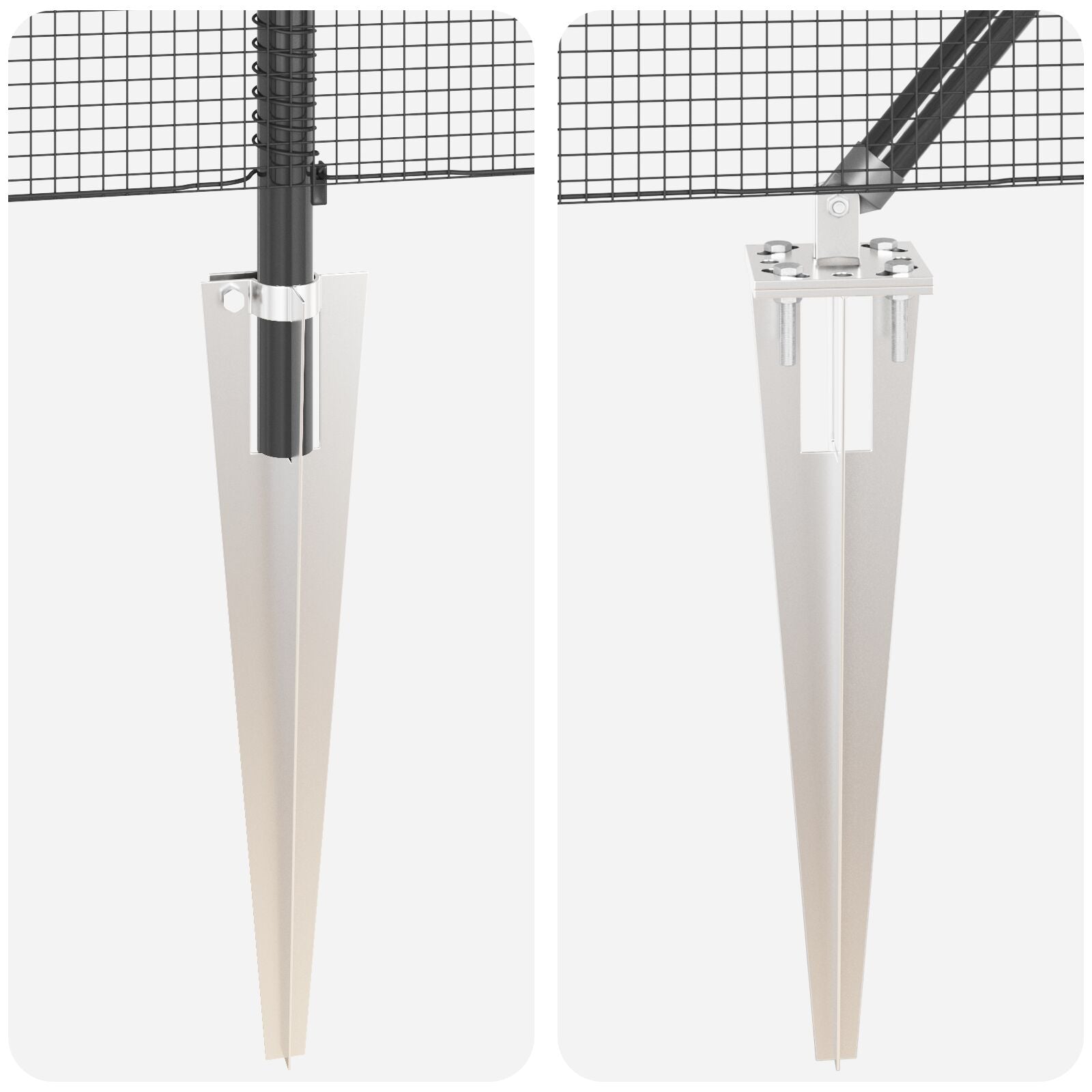 Clôture en fil soudé avec 13 poteaux à pointes gris 1x100 m acier V4267 Vetonek