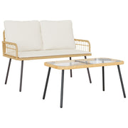2-Piece Garden Dining Set with Natural Polyrattan Cushions V1402 Vetonek