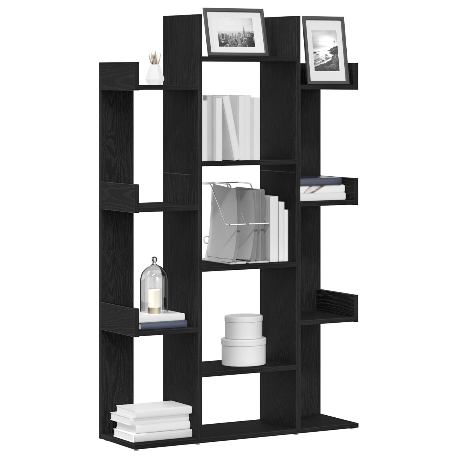 Etagère en chêne noir 86x25,5x140 cm Bois V0790 Vetonek