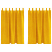 Blackout Curtains with Suspension Ties 2 pcs Mustard Yellow Velvet V3693 Vetonek