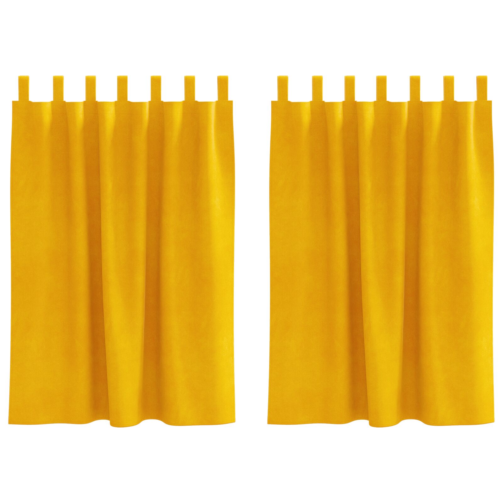 Blackout Curtains with Suspension Ties 2 pcs Mustard Yellow Velvet V3693 Vetonek