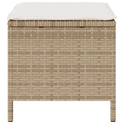 Conjunto de Comedor de Jardín de 3 Piezas con Cojines Beige de Ratán Poliéster y Acacia V0155 Vetonek