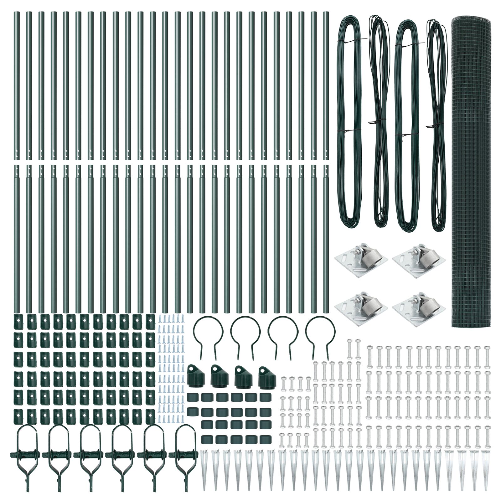 Cerca de Malla Soldada  con 13 Postes de Punta Verde 1.4x50 m de Acero V2881 Vetonek