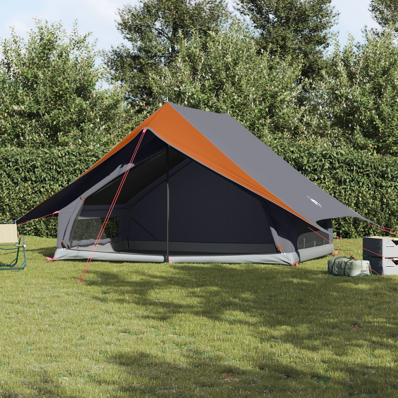 A-Frame Family Tent for 7 People Gray and Orange Waterproof V4899 Vetonek