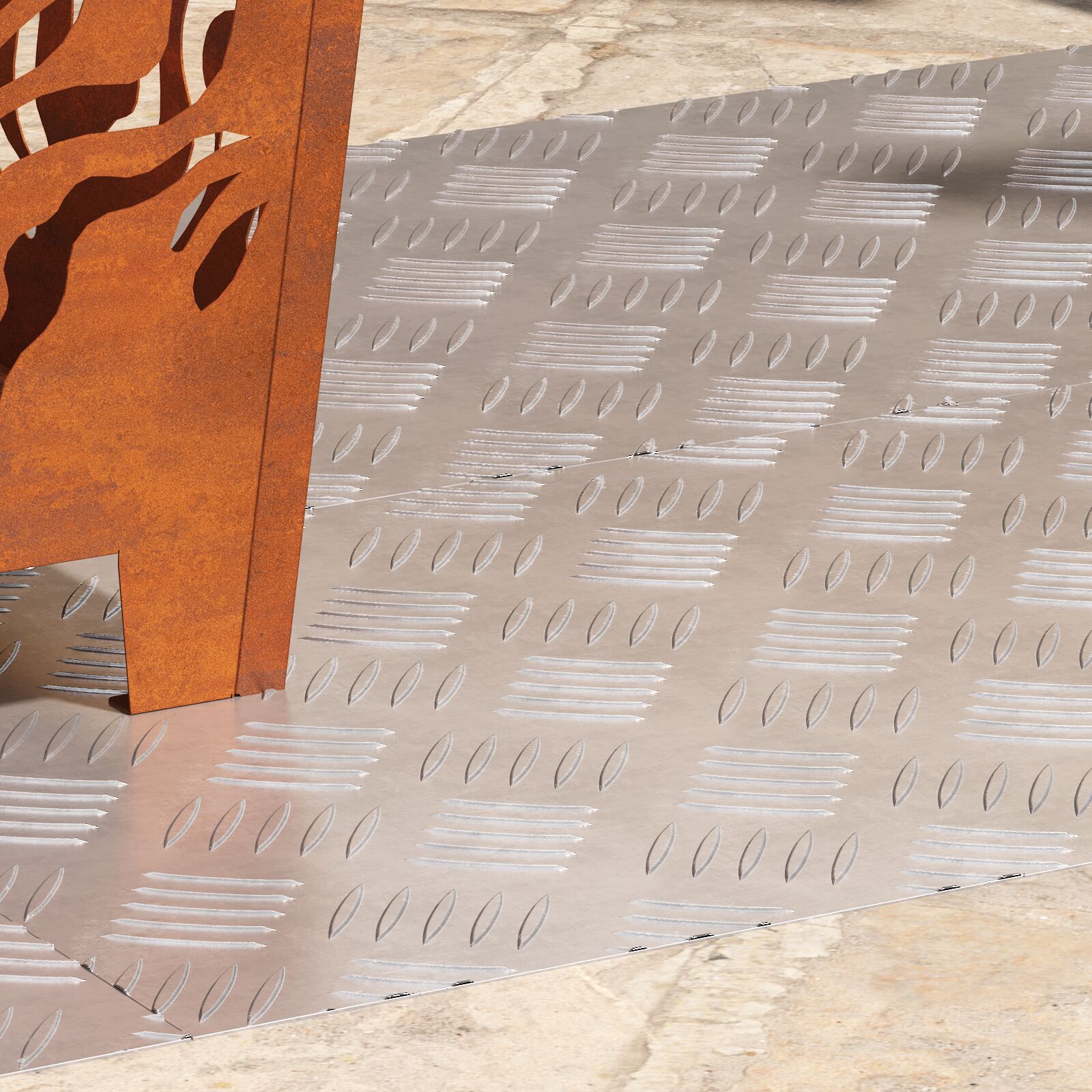 Marches en caoutchouc gris 100 x 40 x 0,3 cm Marches rectangulaires V7493 Vetonek