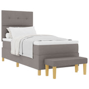 Box Spring Bed with Mattress and Taupe Bench 90x190 cm Fabric V3124 Vetonek