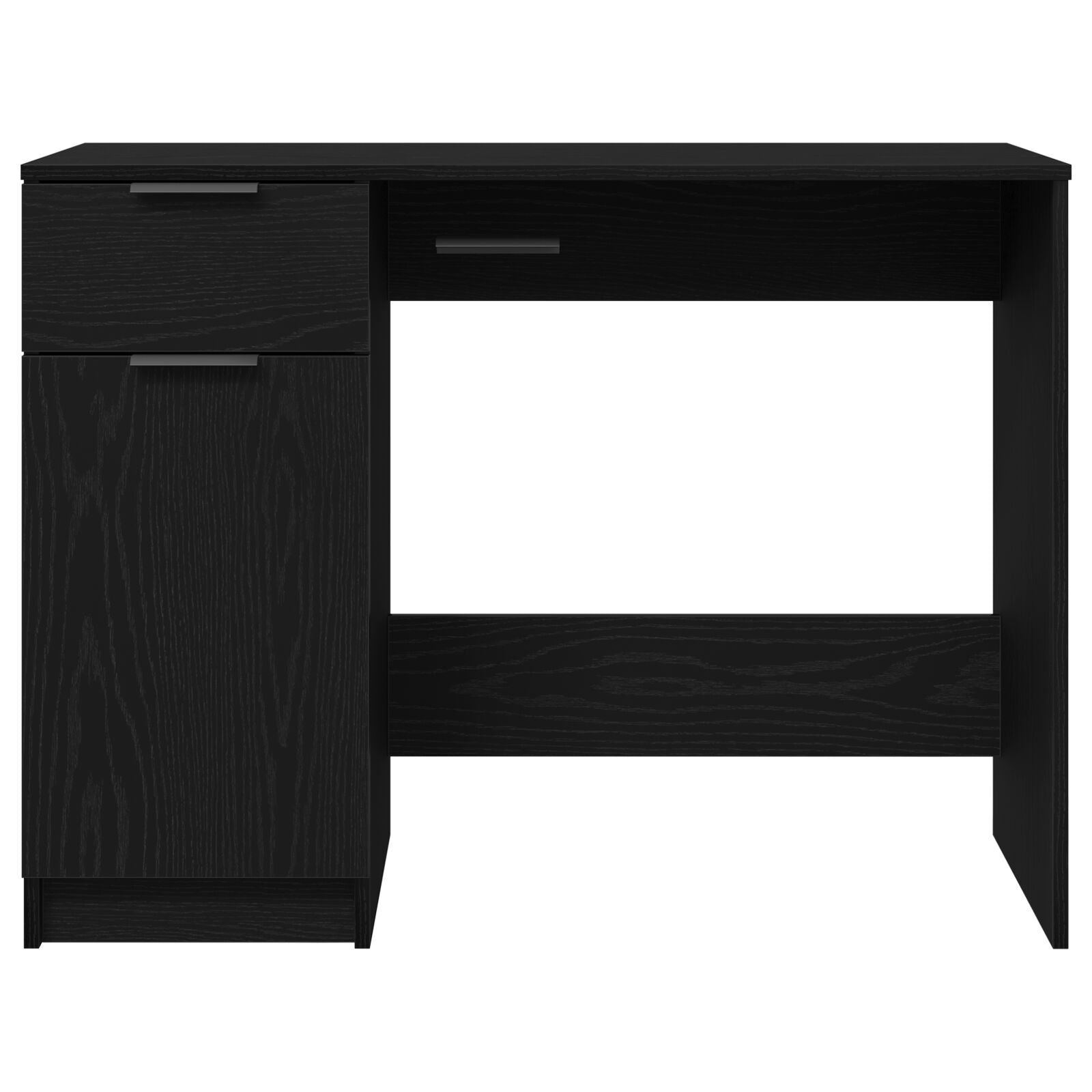 Bureau en Chêne Noir - 100x50x75 cm - En Bois Ouvré V1773 Vetonek