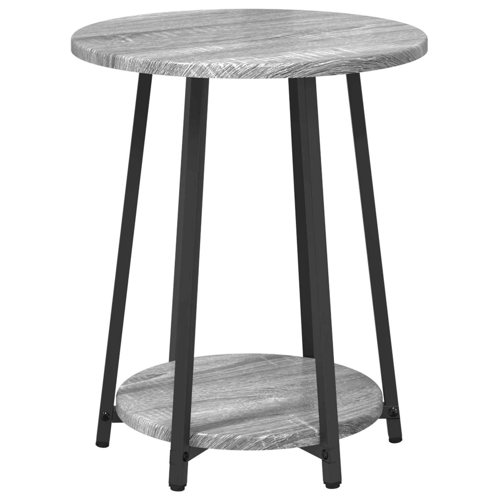 Mesa Lateral 2 pcs Gris Sonoma de Madera y Metal V4252 Vetonek