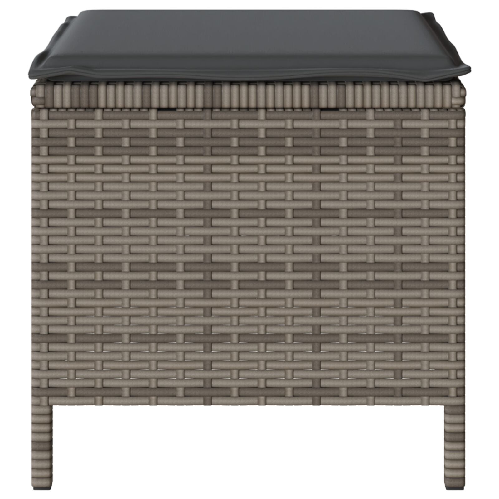 Conjunto de Comedor de Jardín de 3 Piezas con Cojines Gris en Poliratán y Acacia V0223 Vetonek