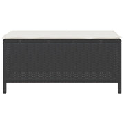 Conjunto de Comedor de Jardín de 3 Piezas con Cojines Negros de Poliratán y Acacia V0094 Vetonek