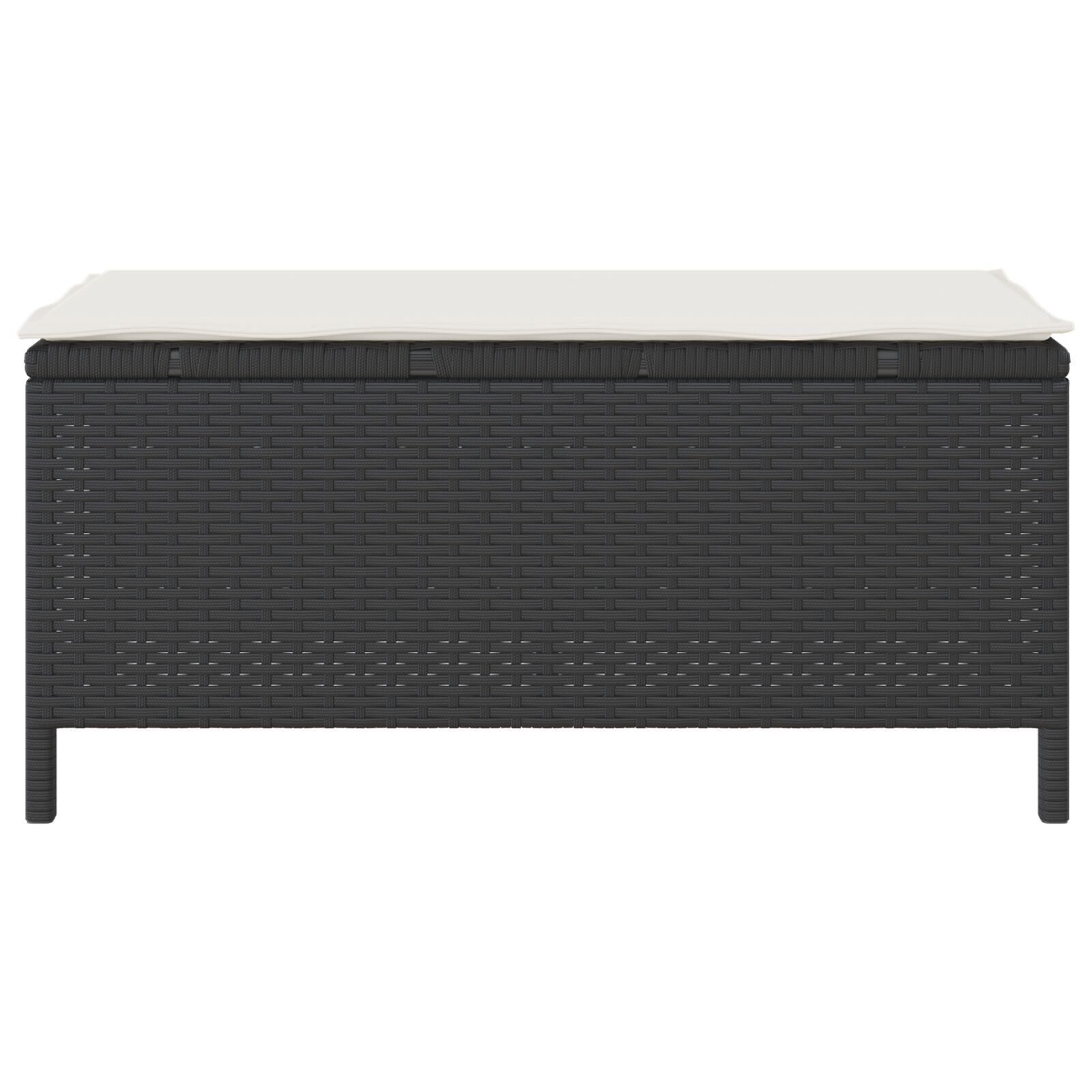 Conjunto de Comedor de Jardín de 3 Piezas con Cojines Negros de Poliratán y Acacia V0094 Vetonek