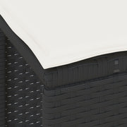 Conjunto de Comedor de Jardín de 3 Piezas con Cojines Negros de Poliratán y Acacia V0094 Vetonek