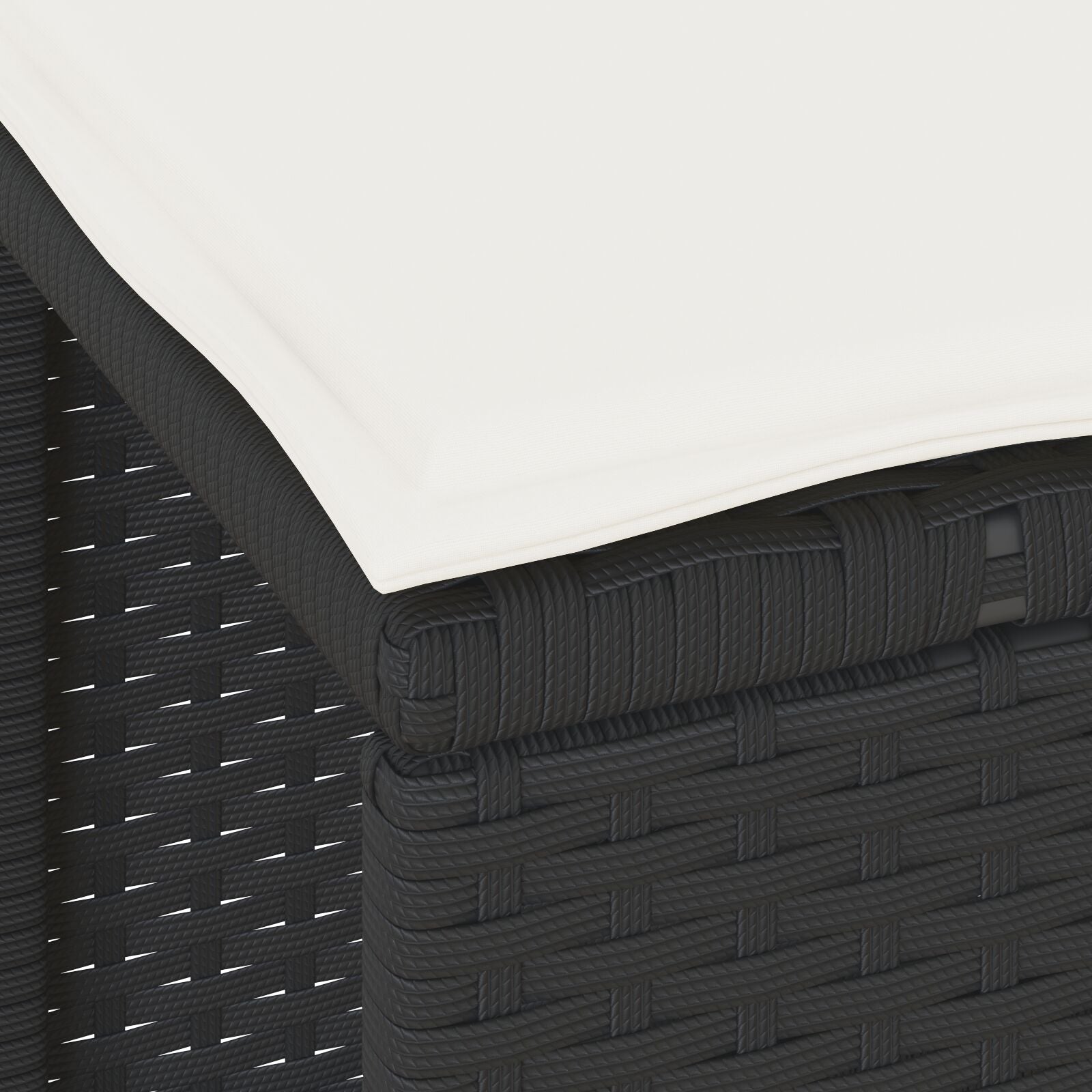 Conjunto de Comedor de Jardín de 3 Piezas con Cojines Negros de Poliratán y Acacia V0094 Vetonek