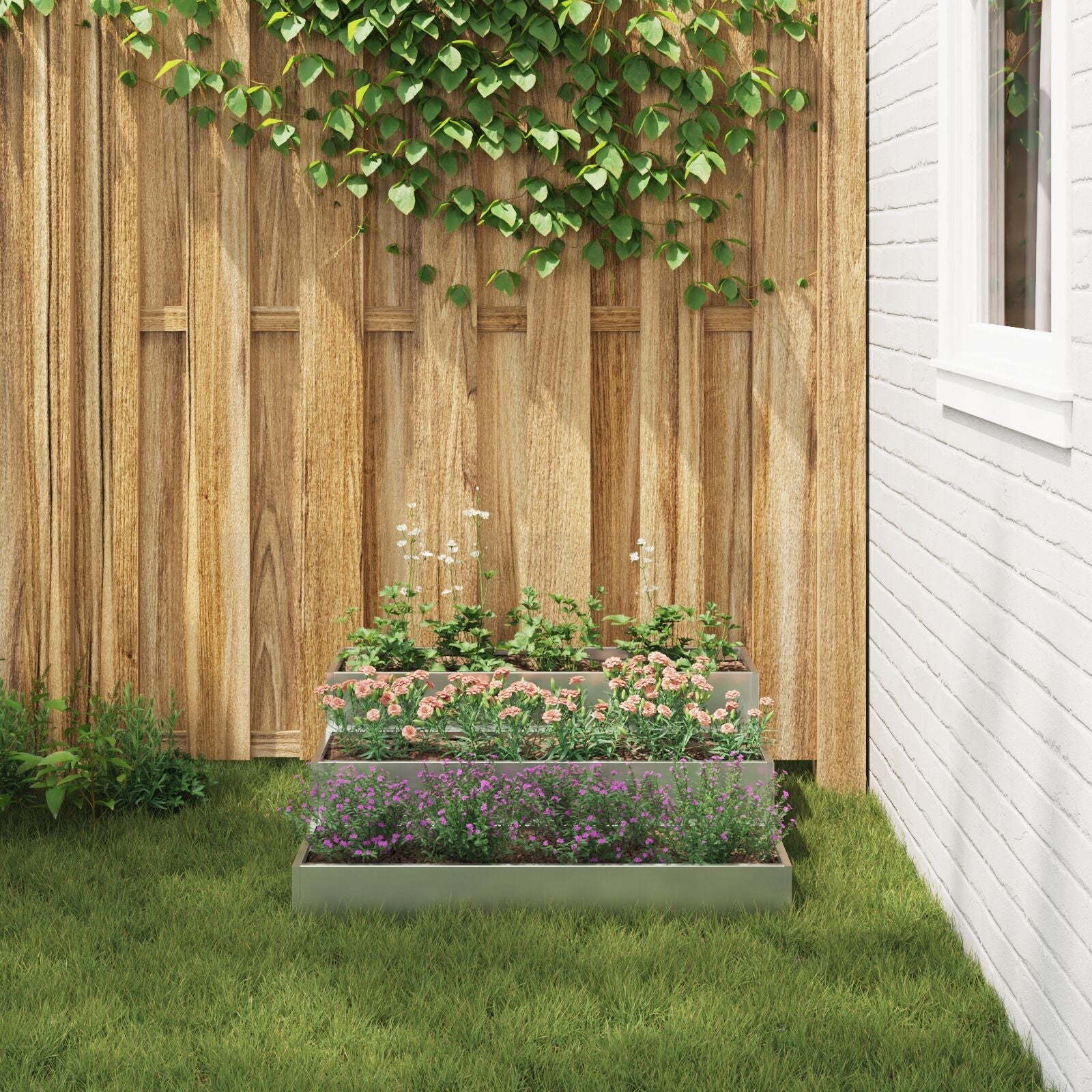 Macetero de Jardín  de 3 Niveles 90x90x35 cm V9272 Vetonek