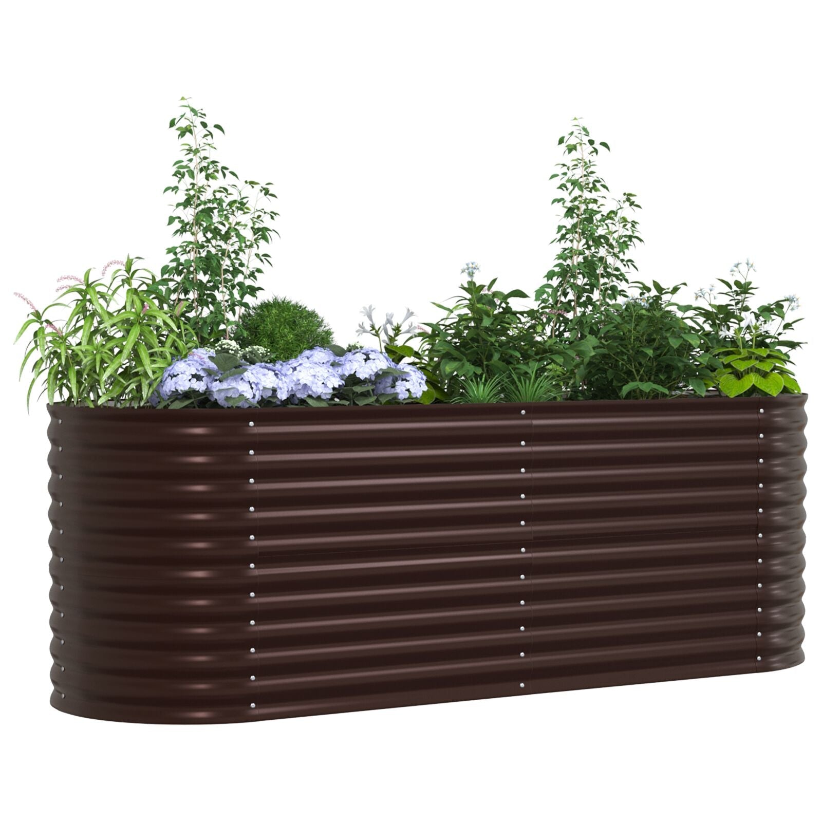 Huerto Elevado Marrón 240x80x81 cm Acero Galvanizado V3634 Vetonek