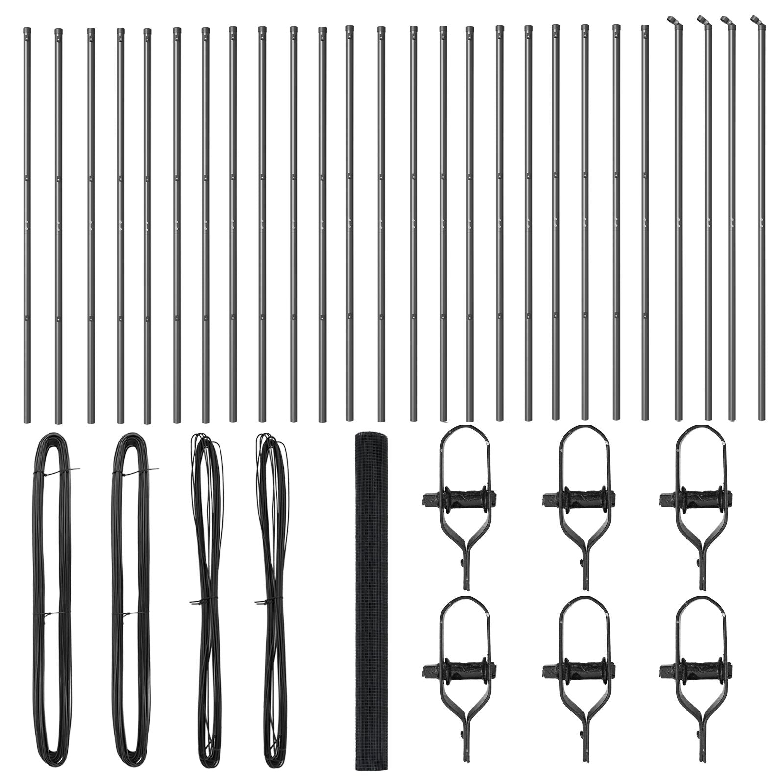 Cerca de Malla Soldada  con 13 Postes Gris 1.5x50 m Acero V0535 Vetonek