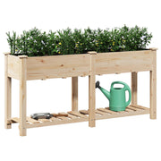 Macetero de jardín con estante 161x43x76 cm de madera maciza de abeto V0562 Vetonek